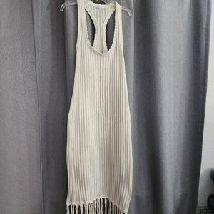 Zara Ivory Textured Knit Swim Coverup